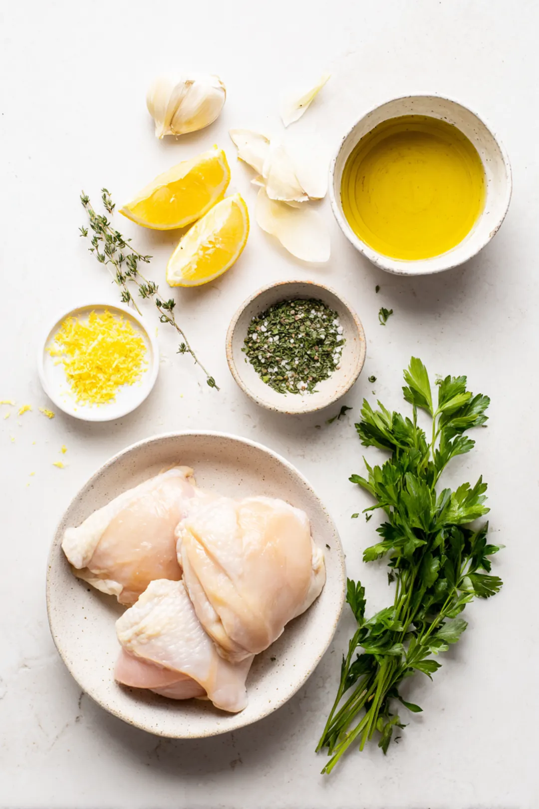 Lemon herb air fryer chicken thighs ingredients
