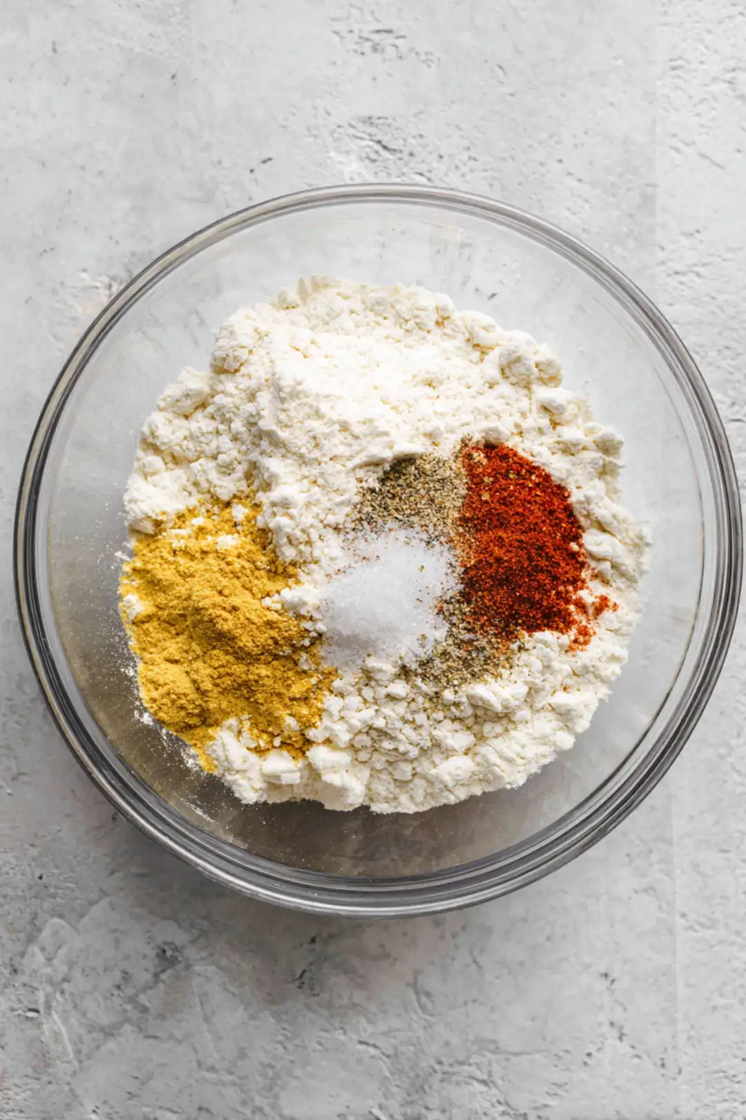 Mix the dry ingredients for coating the pickles