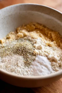 Mix the flour, salt, and pepper for the breading