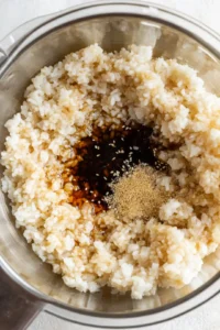 Mix the ingredients for the sushi rice