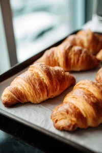 Place croissants on a baking sheet and bake until golden brown and crispy