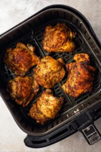 Place marinated chicken thighs in the air fryer
