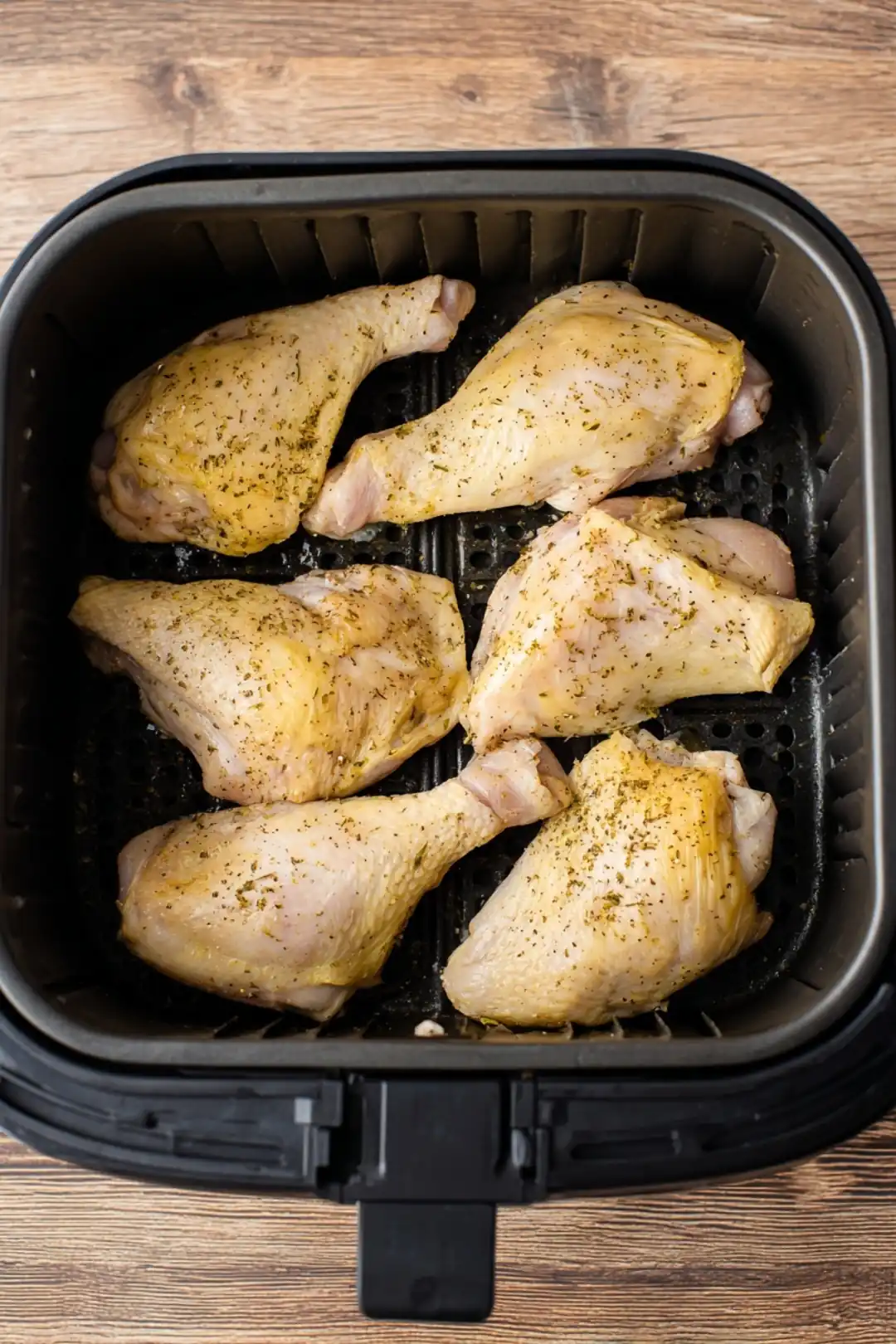 Place the chicken in the air fryer basket in a single layer