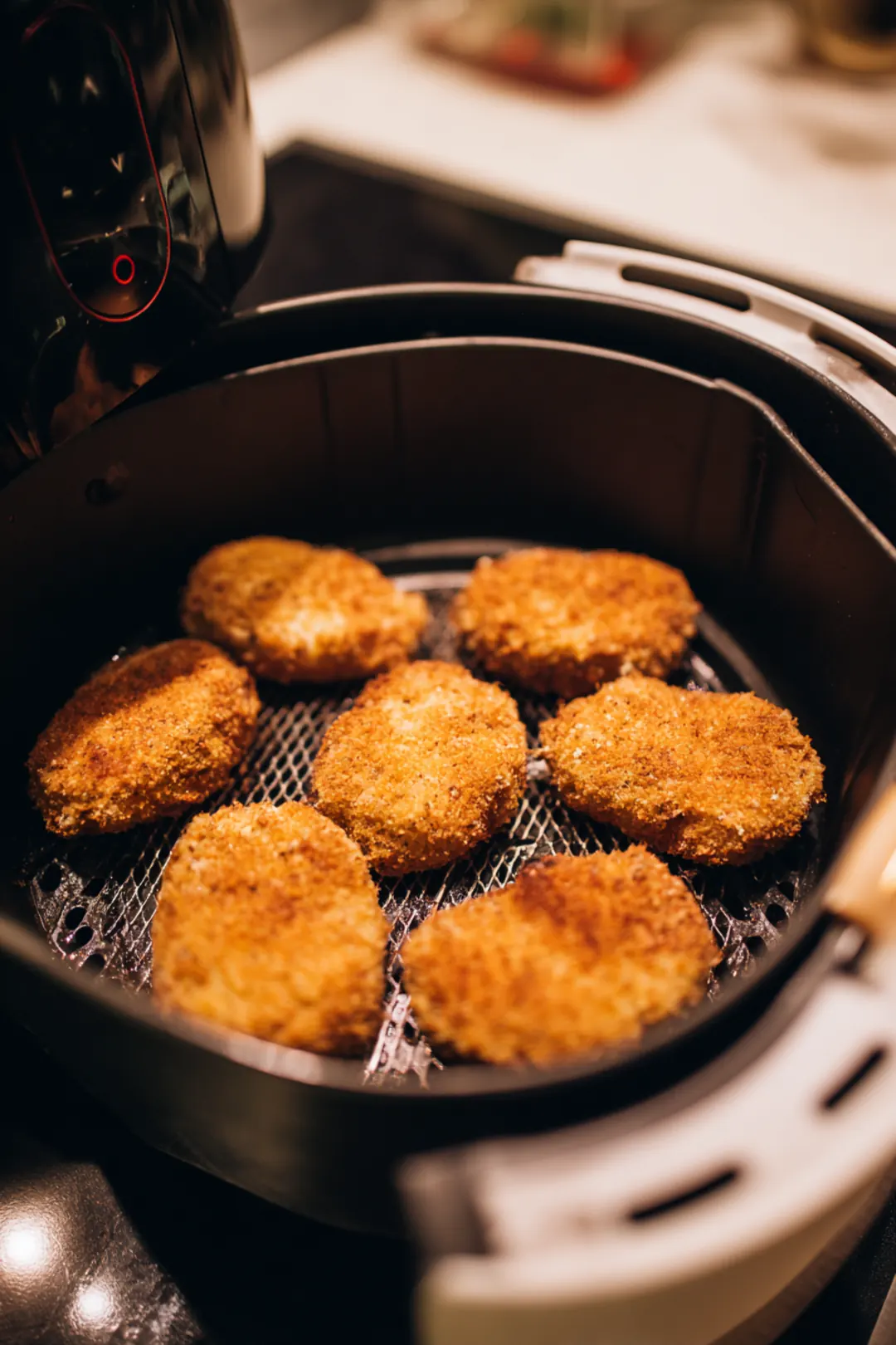 Preheat air fryer to 400 degrees Fahrenheit and spray basket with cooking oil