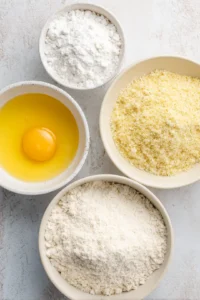 Preheat your air fryer to 400°F (200°C) and prepare the breading station