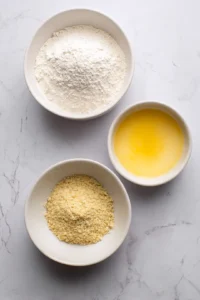 Prepare your work area by setting up a breading station