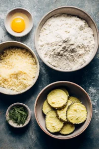 Set up breading station with flour, beaten egg, and panko breadcrumbs
