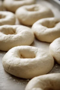 Shape dough into bagels