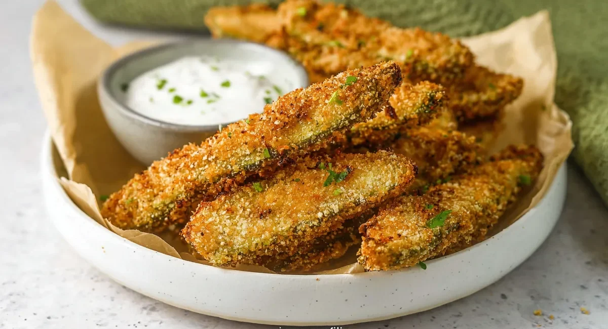 Spicy air fryer pickle spears