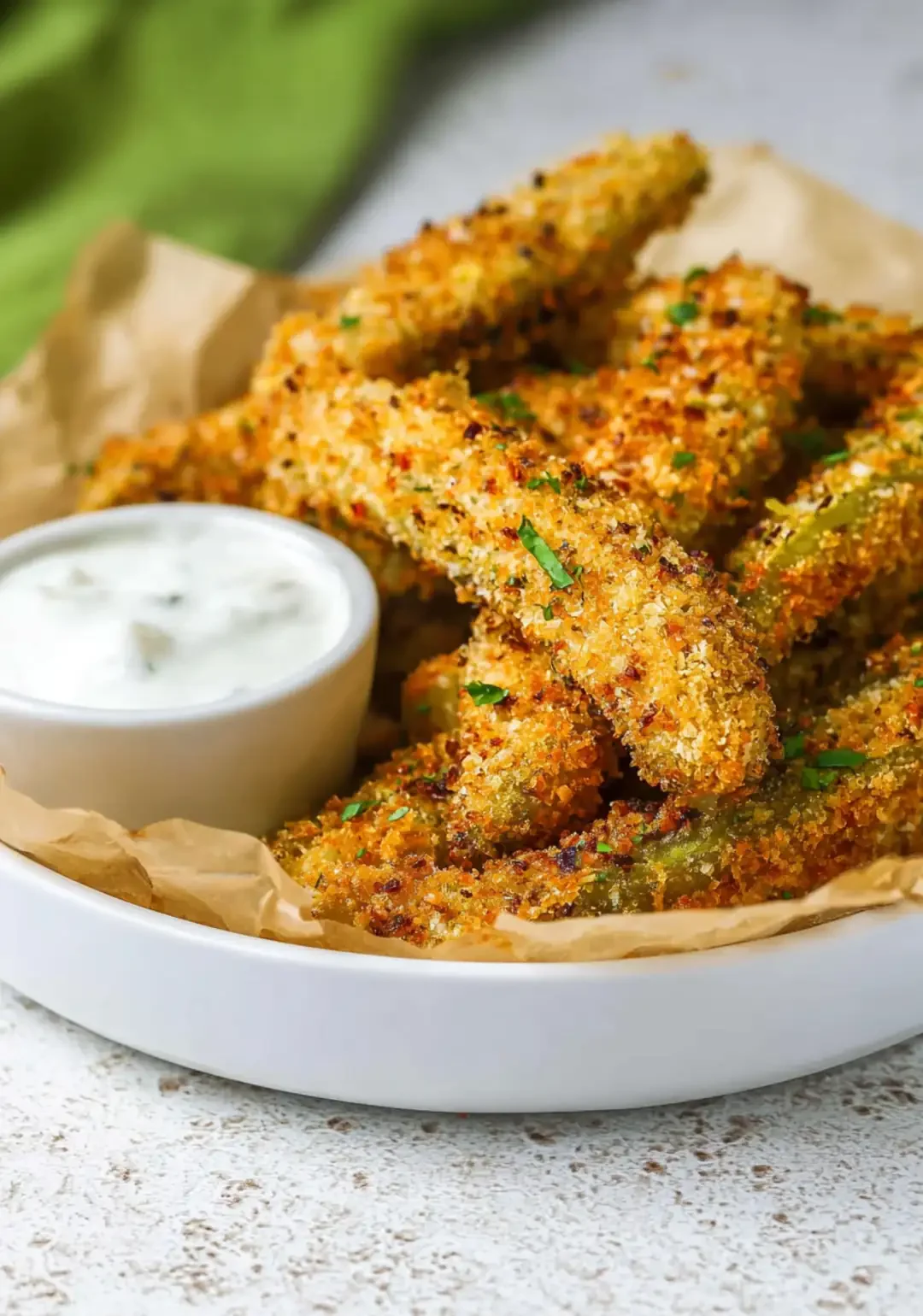 Spicy air fryer pickle spears