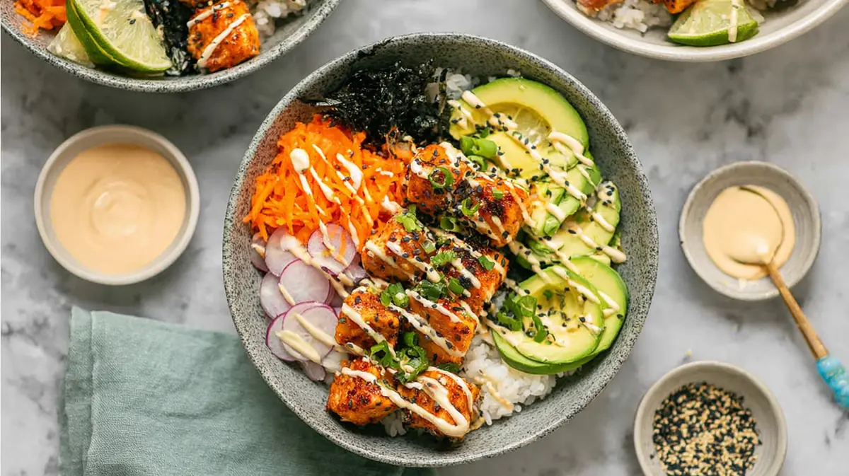 TikTok salmon bowl air fryer version
