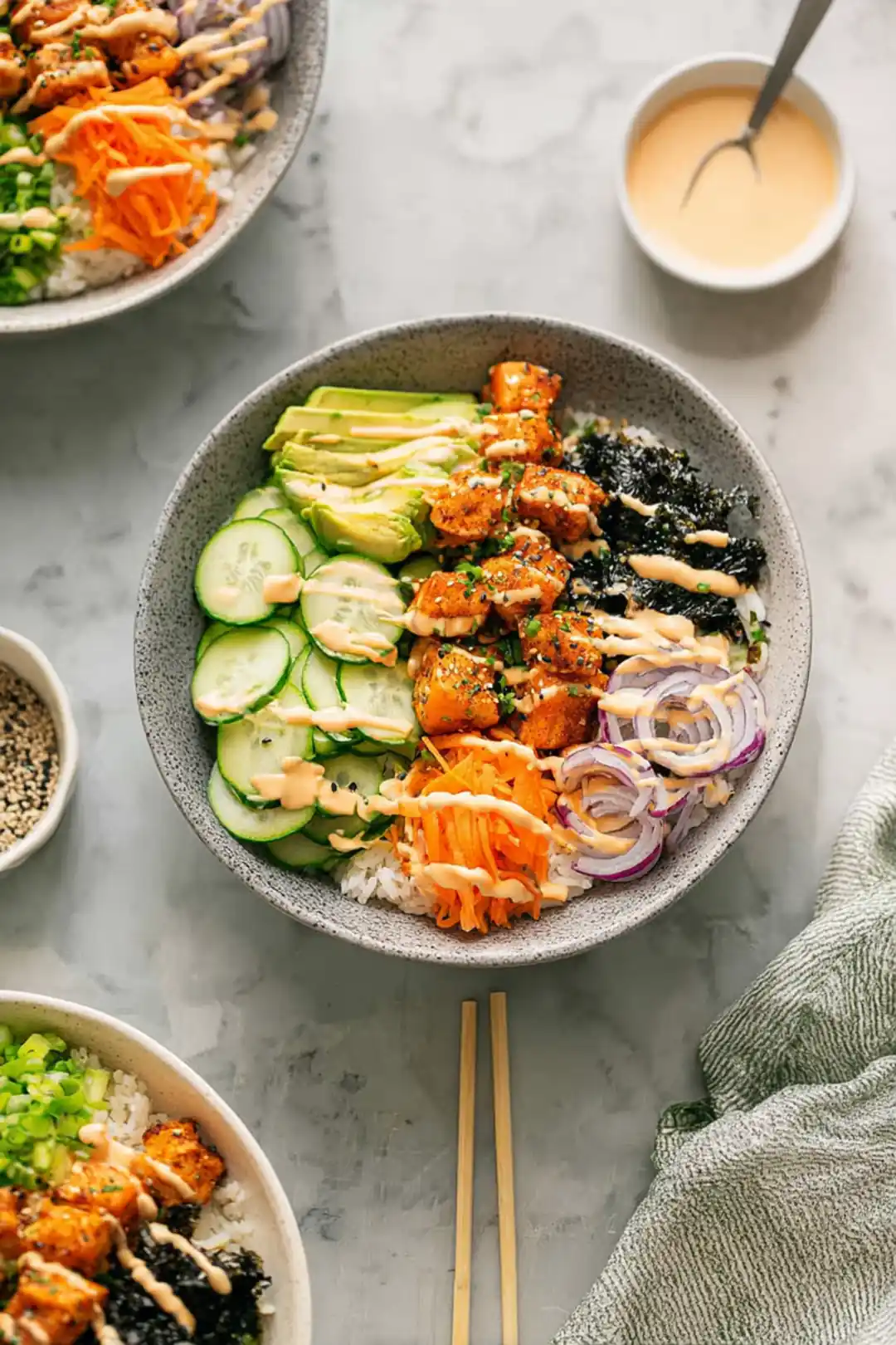 TikTok salmon bowl air fryer version