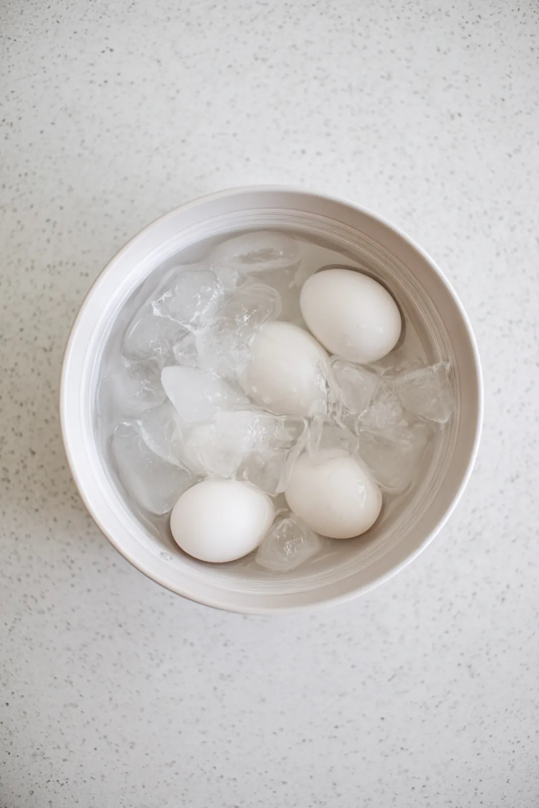 Transfer the eggs to an ice bath