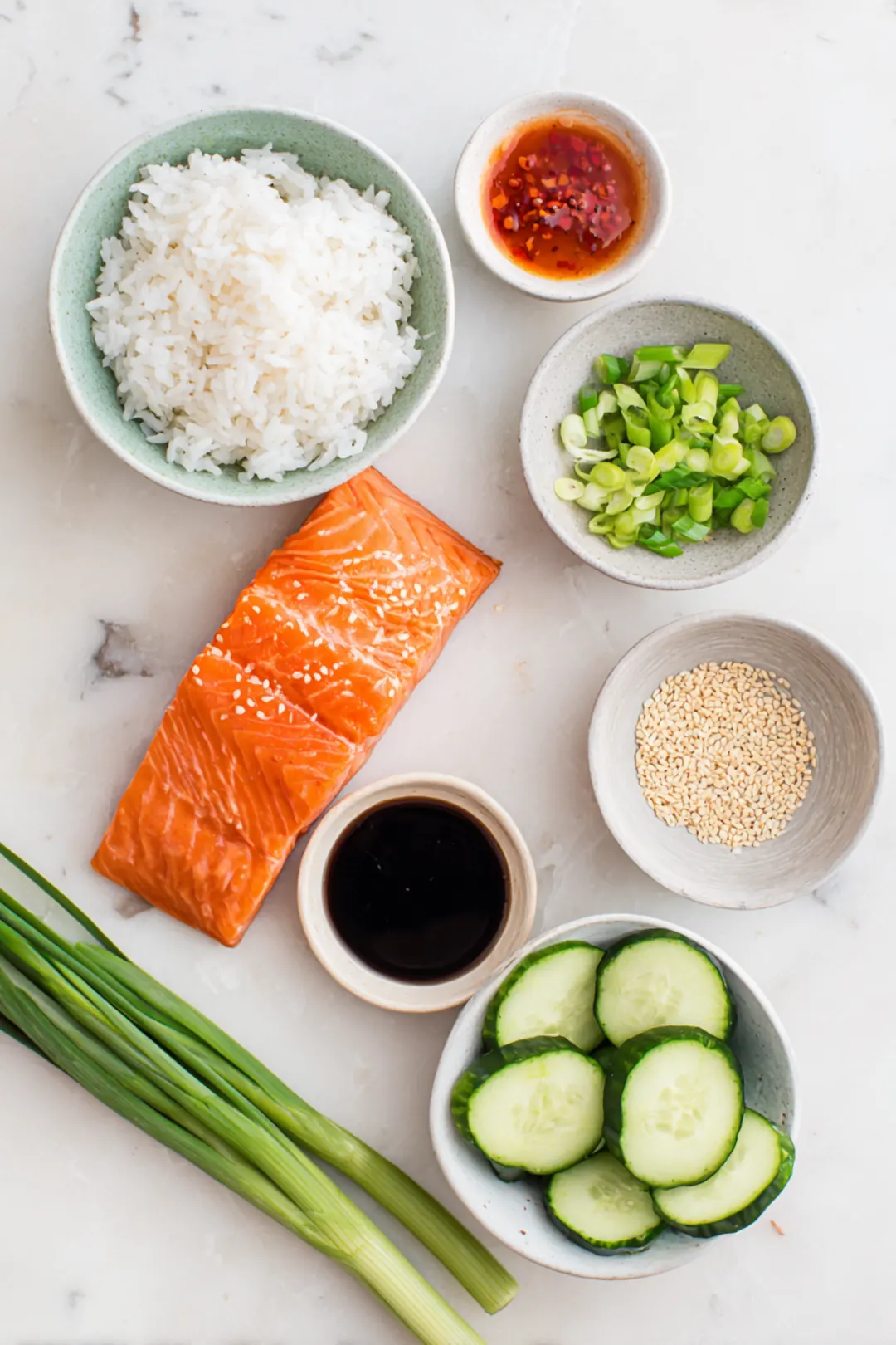 Viral Salmon Bowls - ingredients