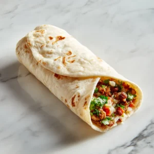 Add the filling to the tortilla and roll it tightly