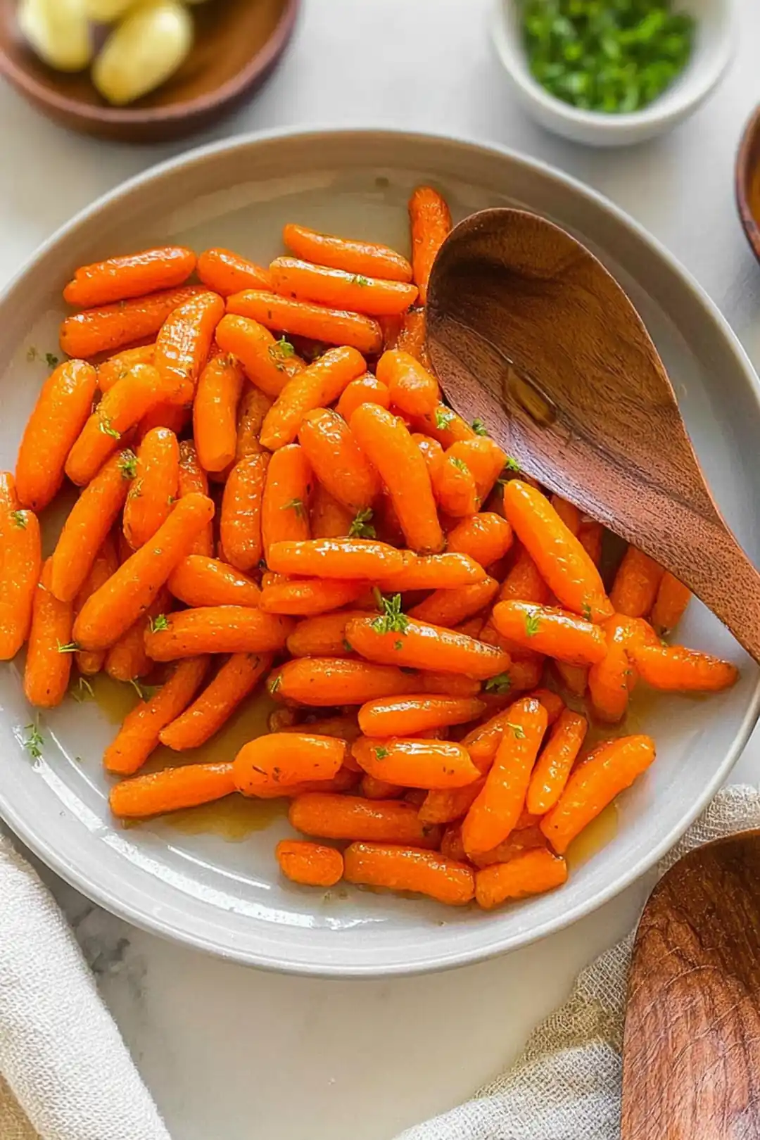 Air fryer baby carrots with maple syrup