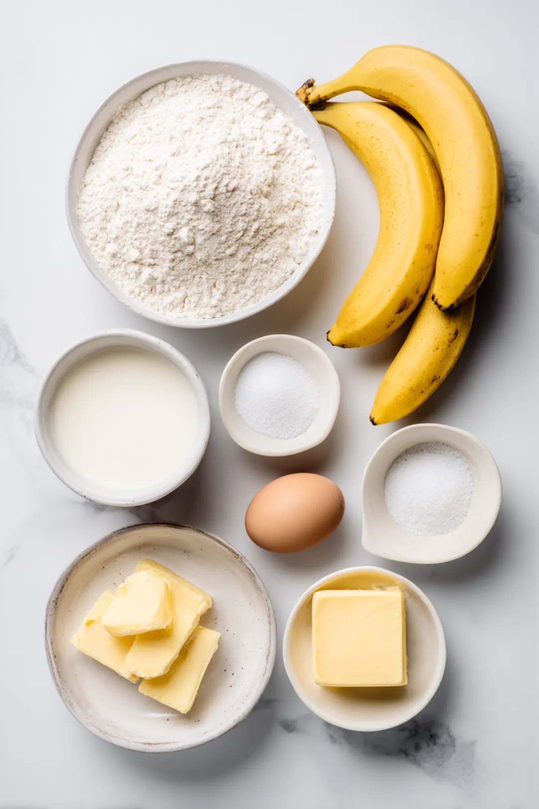 air fryer banana bread mini loaf - ingredients