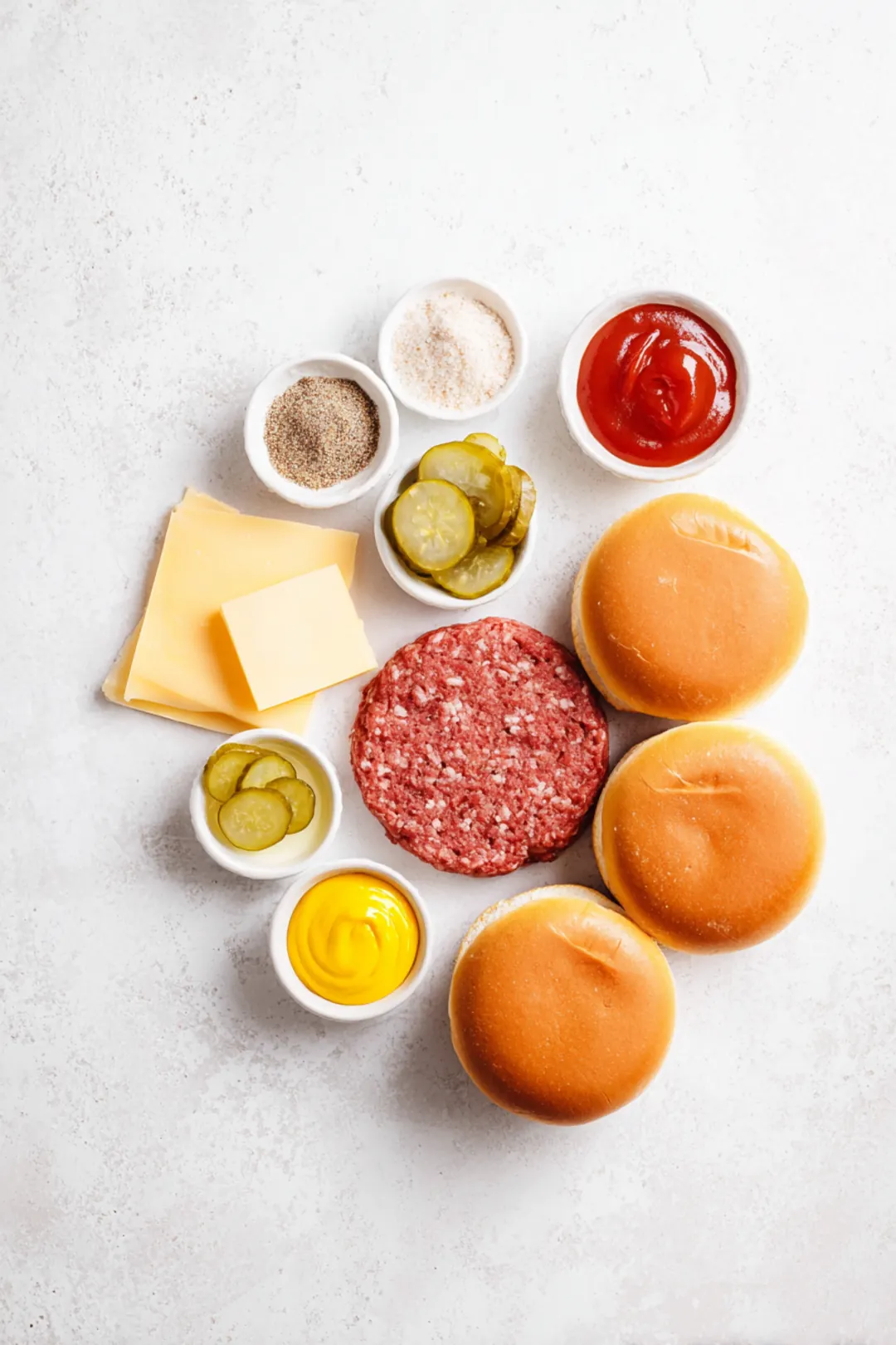 air fryer beef sliders with cheese - ingredients