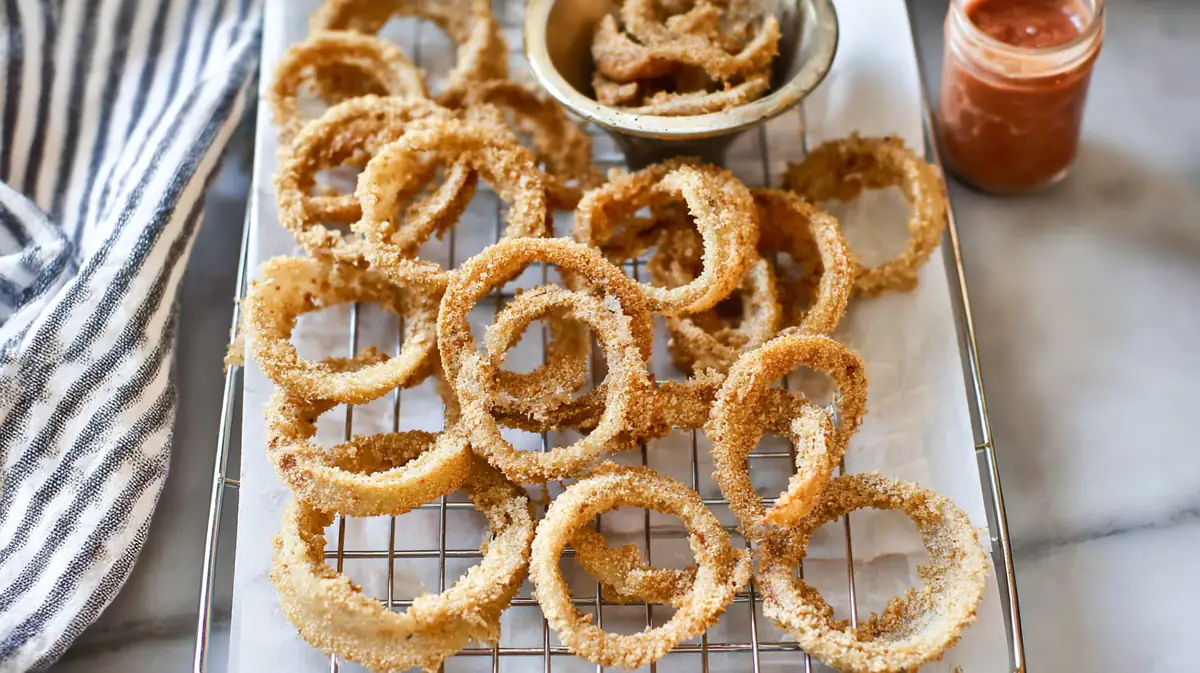 Air fryer beer battered onion rings