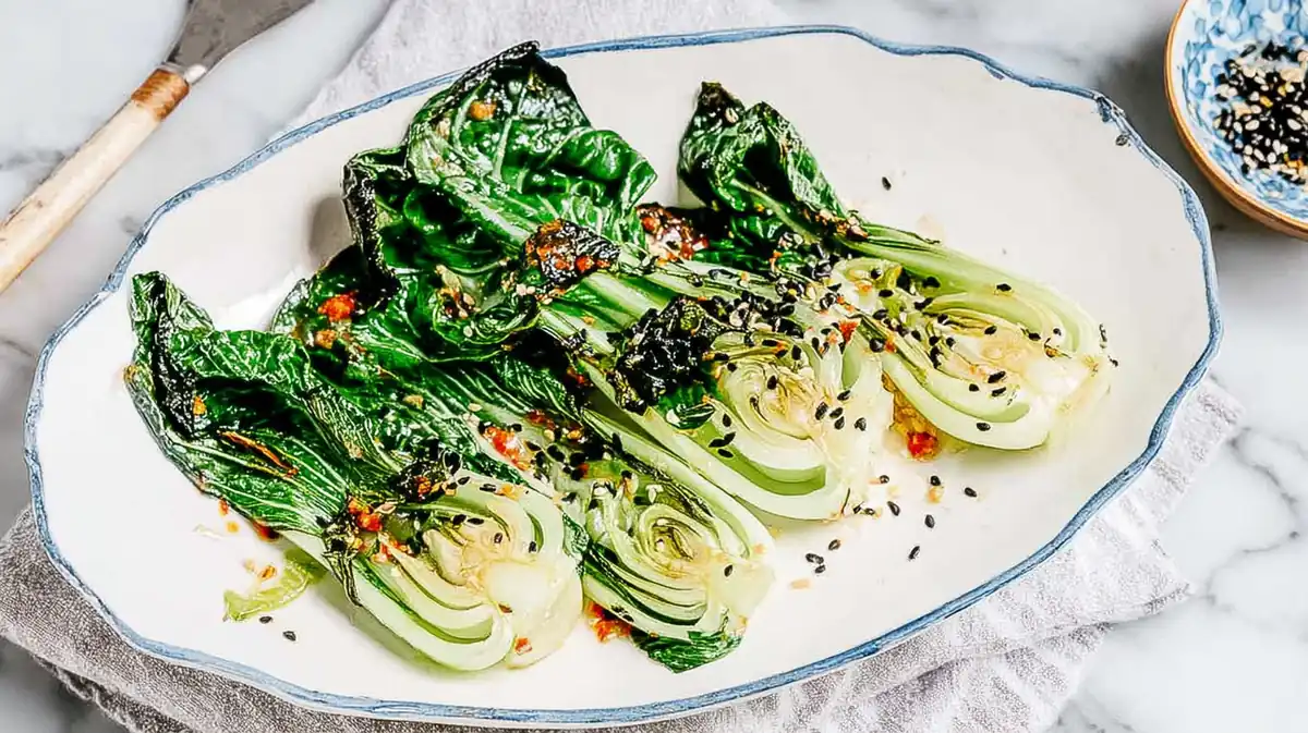 air fryer bok choy with soy ginger