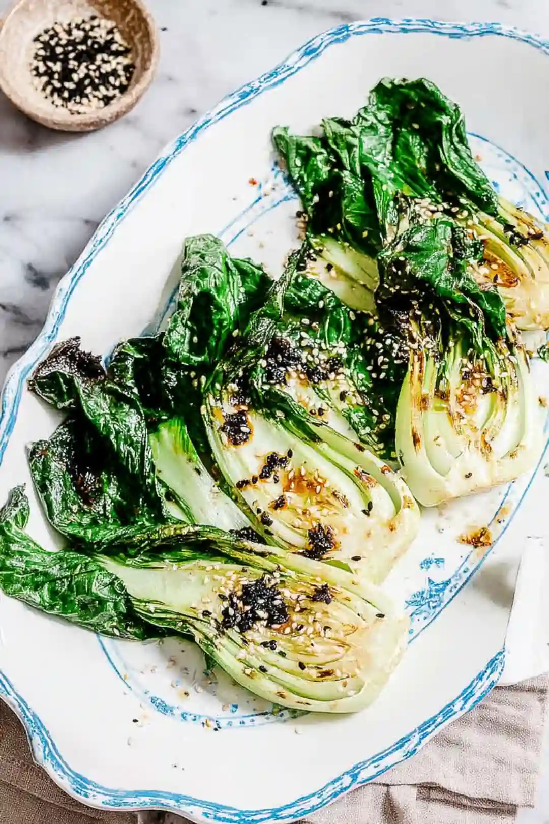 Air fryer bok choy with soy ginger