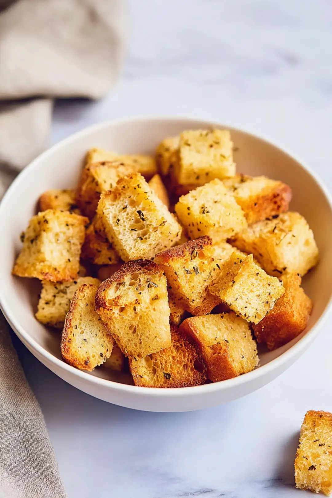 air fryer bread crust croutons