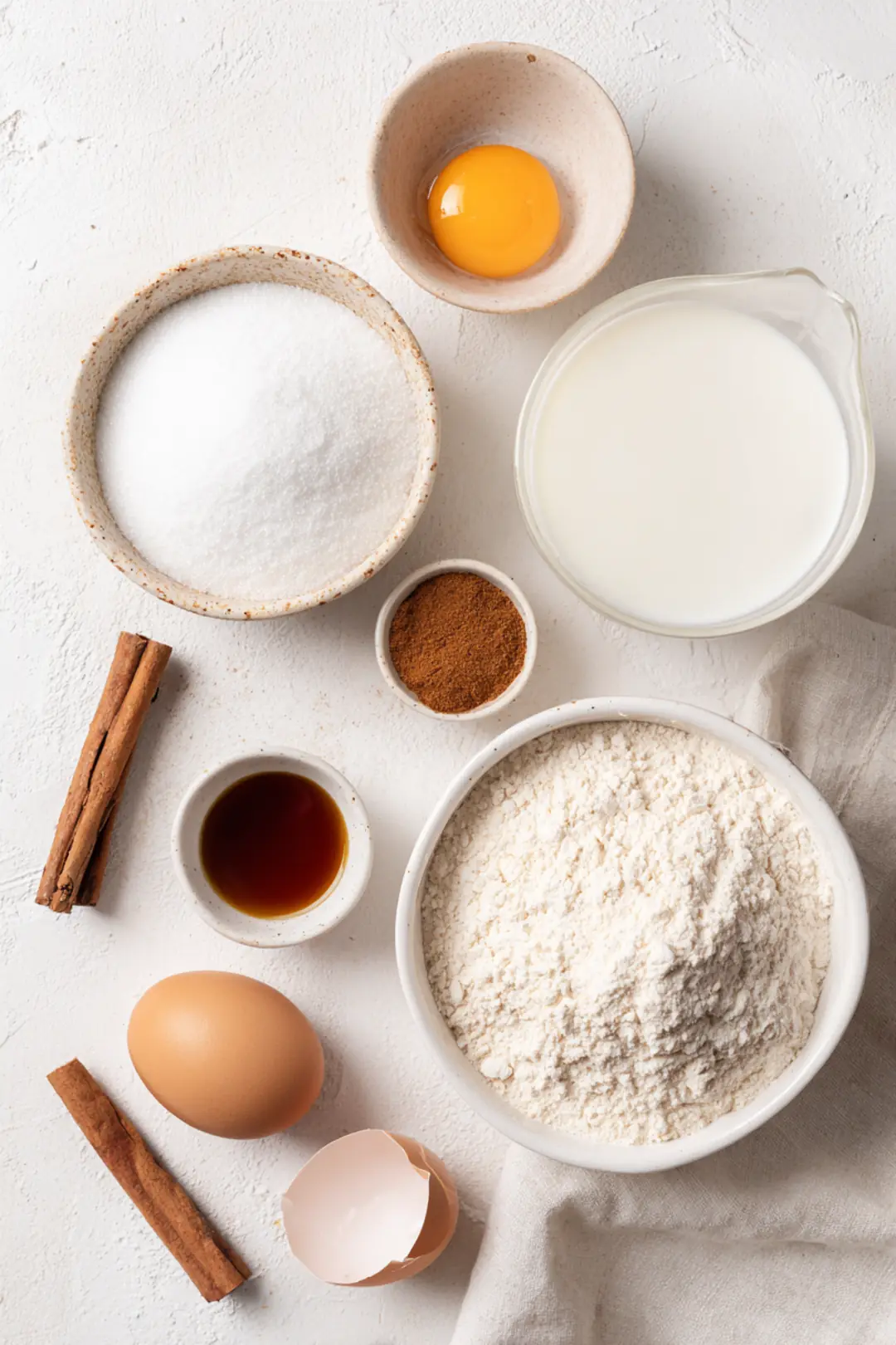 air fryer bread pudding in a mug - ingredients