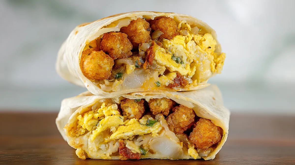 air fryer breakfast burrito with tater tots