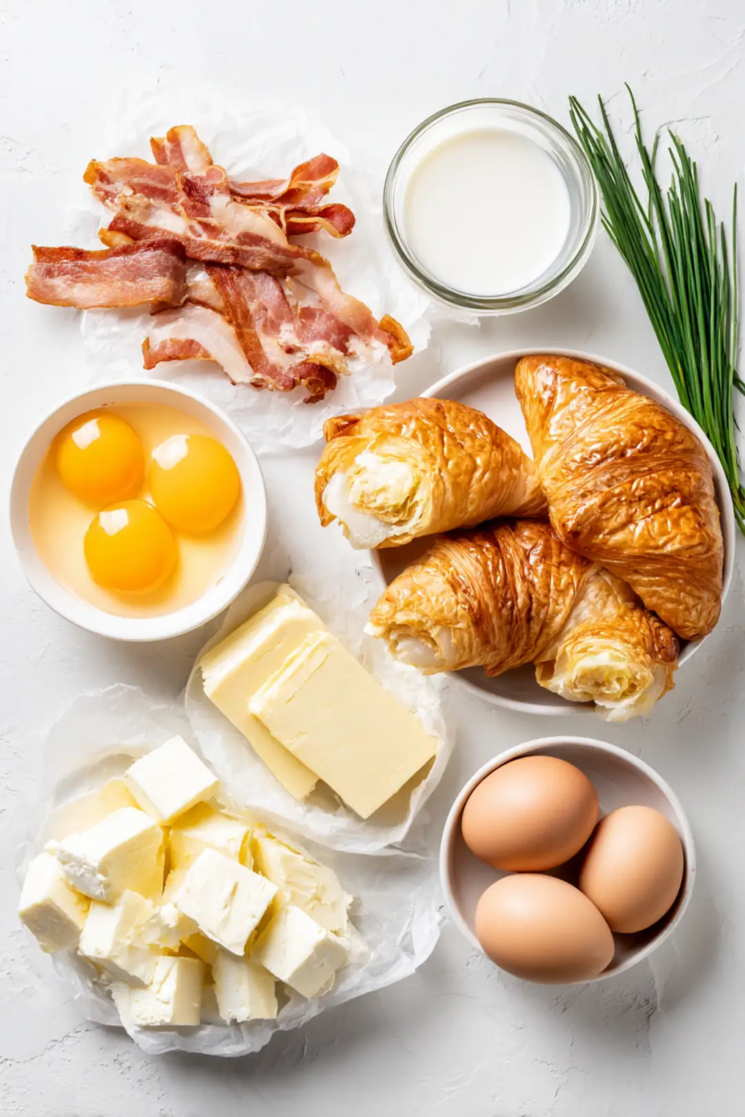 air fryer breakfast croissant sandwich - ingredients