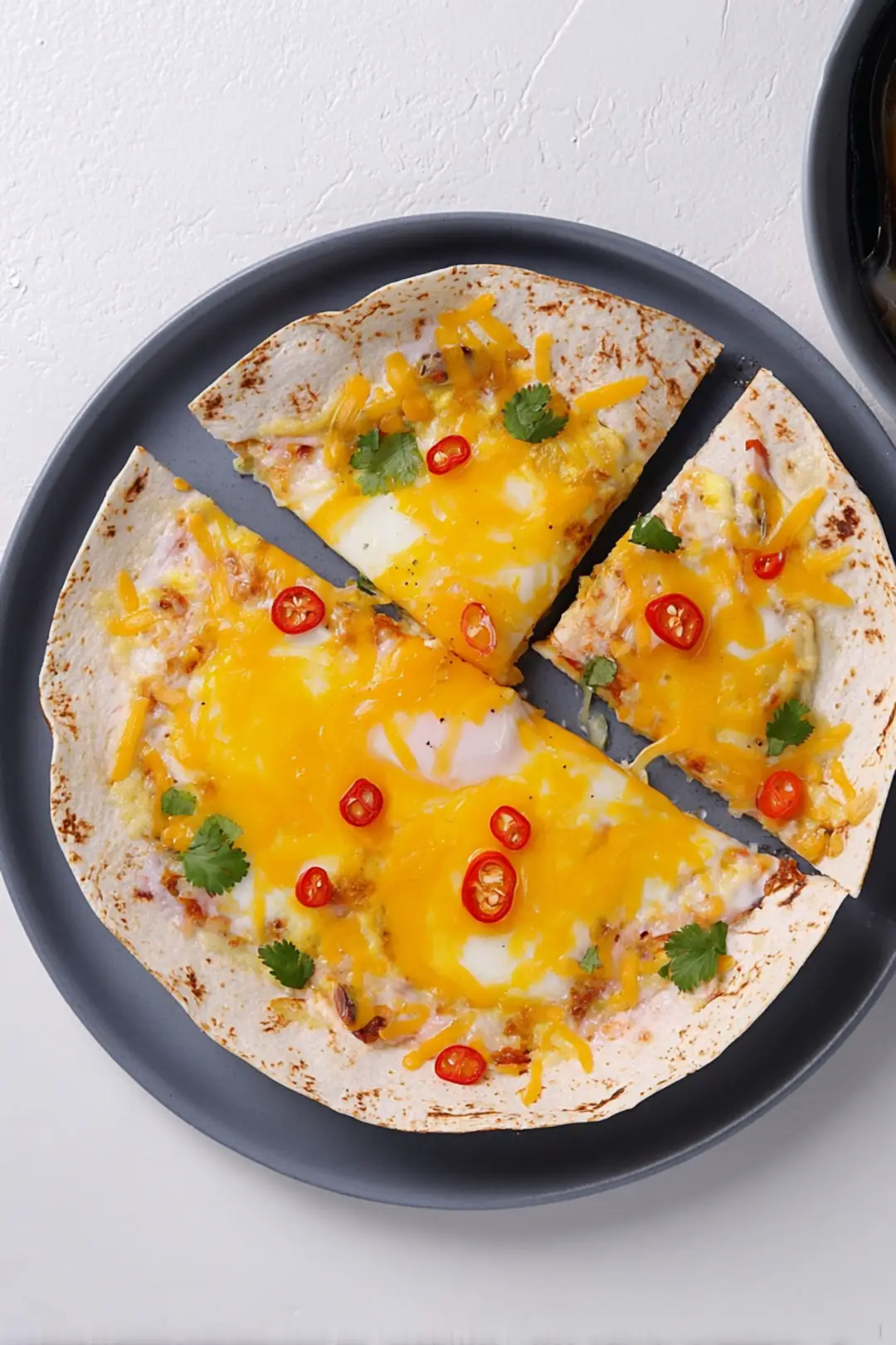 air fryer breakfast pizza tortilla