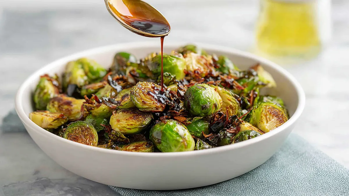Air fryer brussels sprouts with balsamic