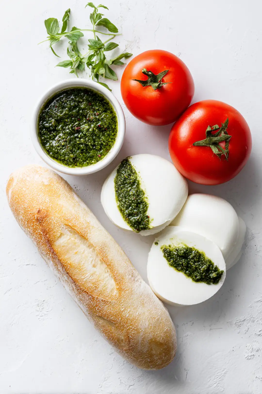 air fryer caprese panini - ingredients