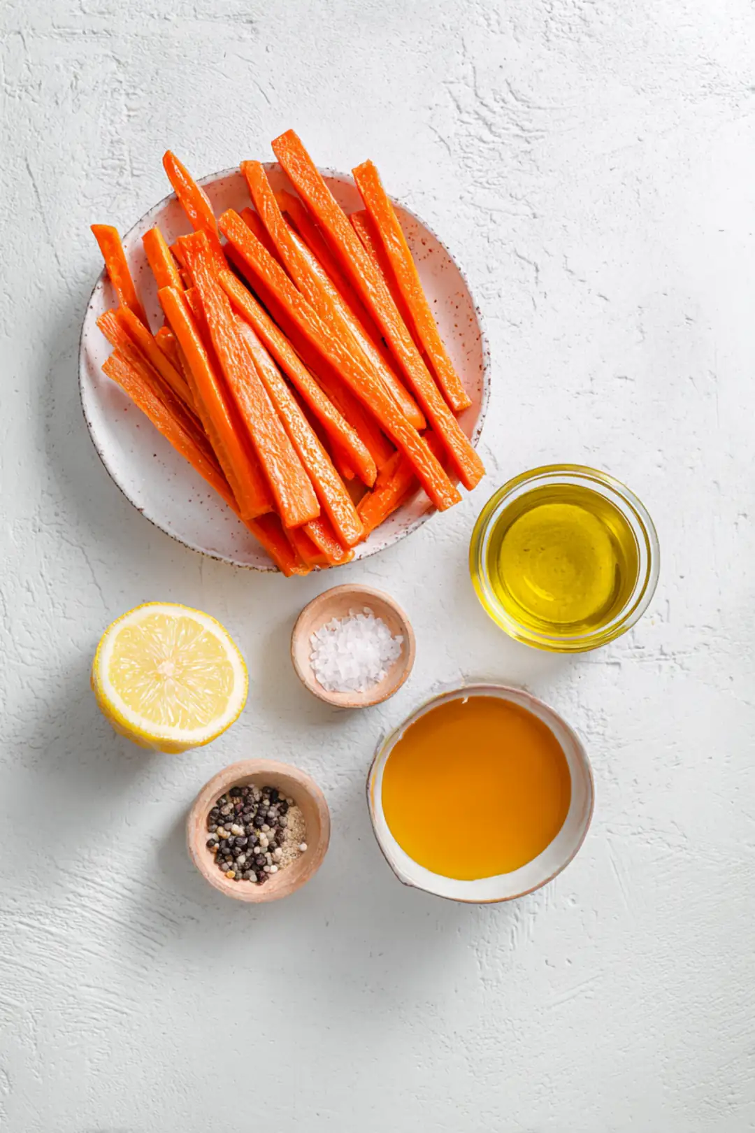 Air fryer carrot fries with honey dip - ingredients