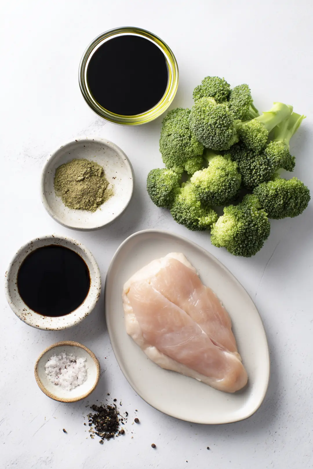 air fryer chicken and broccoli bowl - ingredients