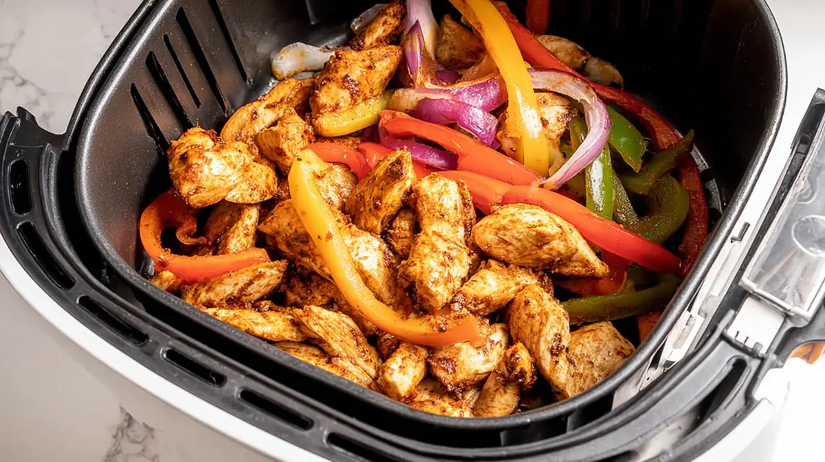 Air fryer chicken fajitas one basket