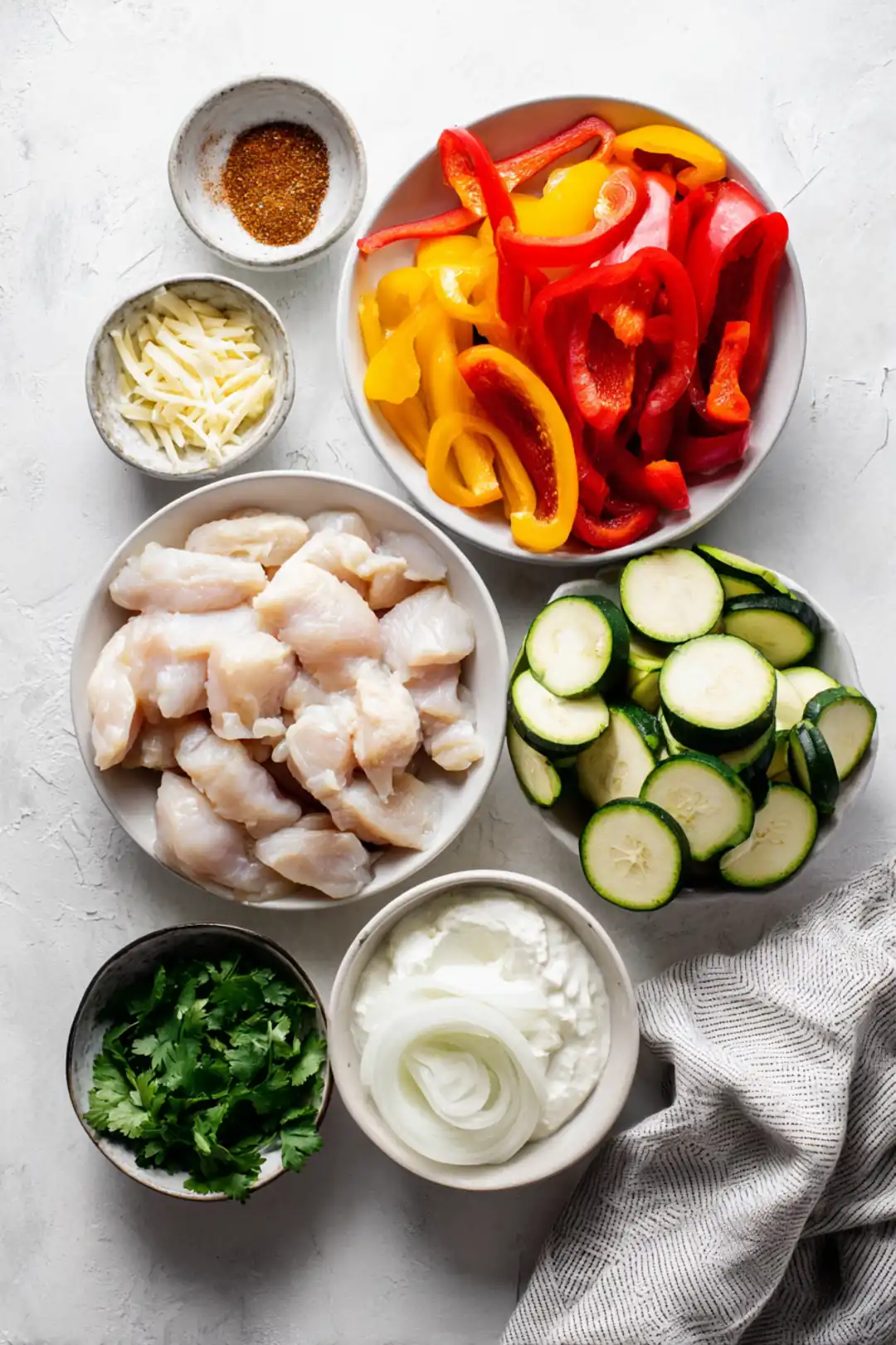 Air fryer chicken fajitas one basket - ingredients