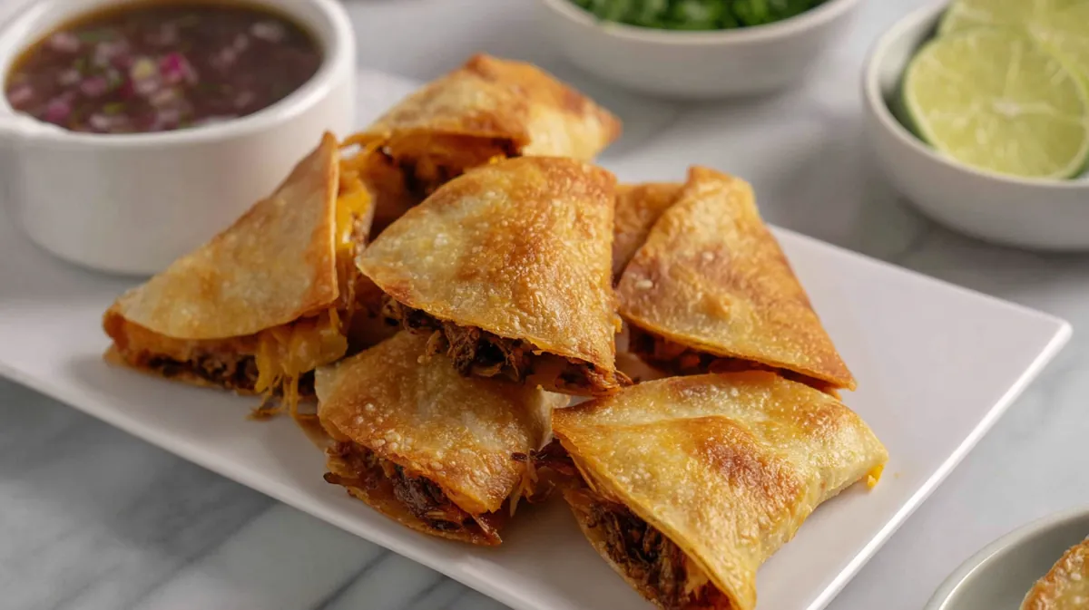 air fryer chicken quesadilla triangles