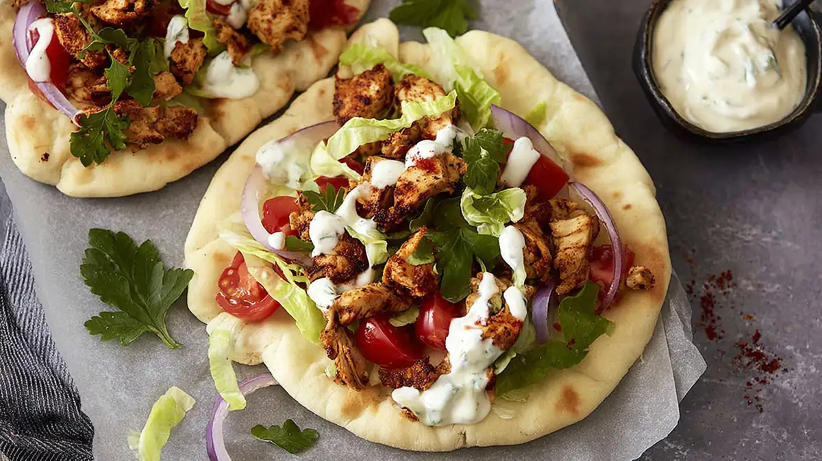 air fryer chicken shawarma wraps