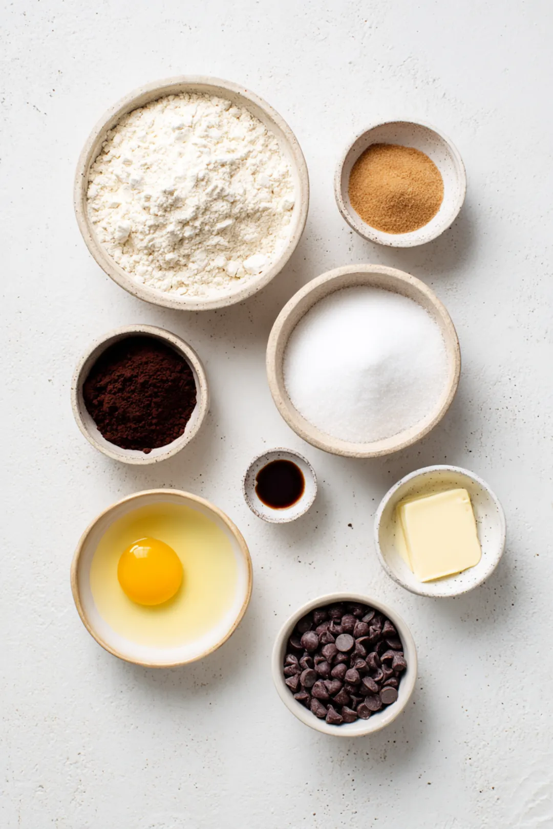 air fryer chocolate chip cookie cake (mini) - ingredients