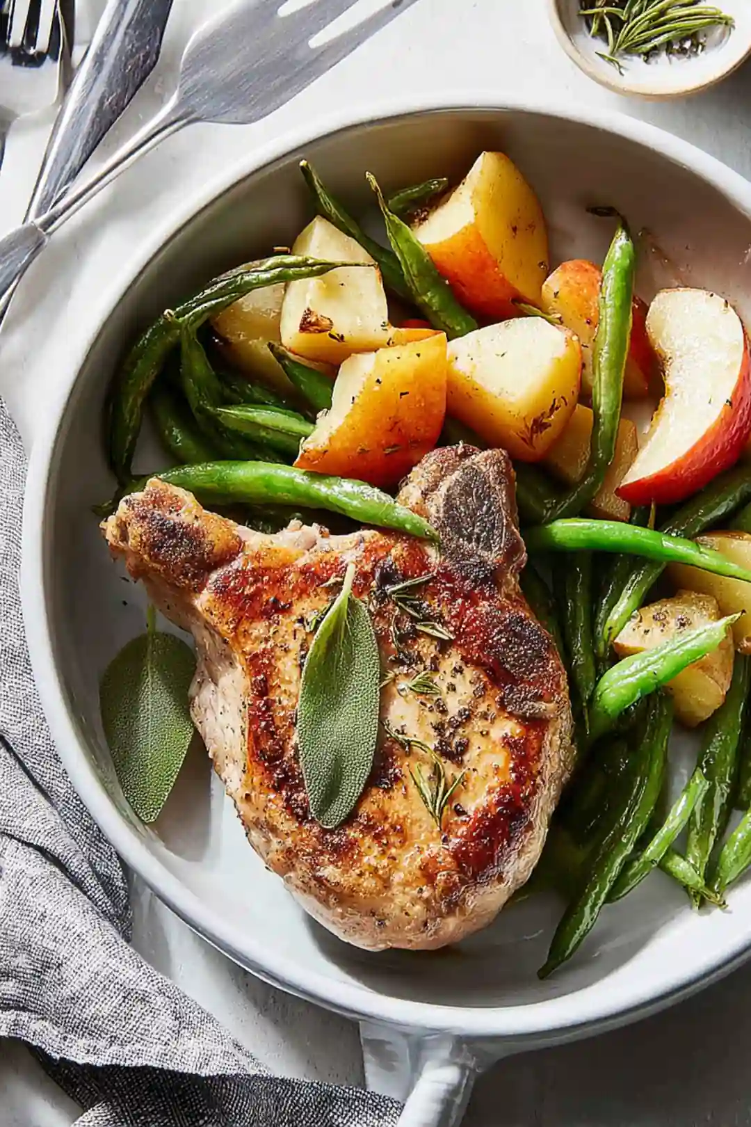 Air fryer chops and apples