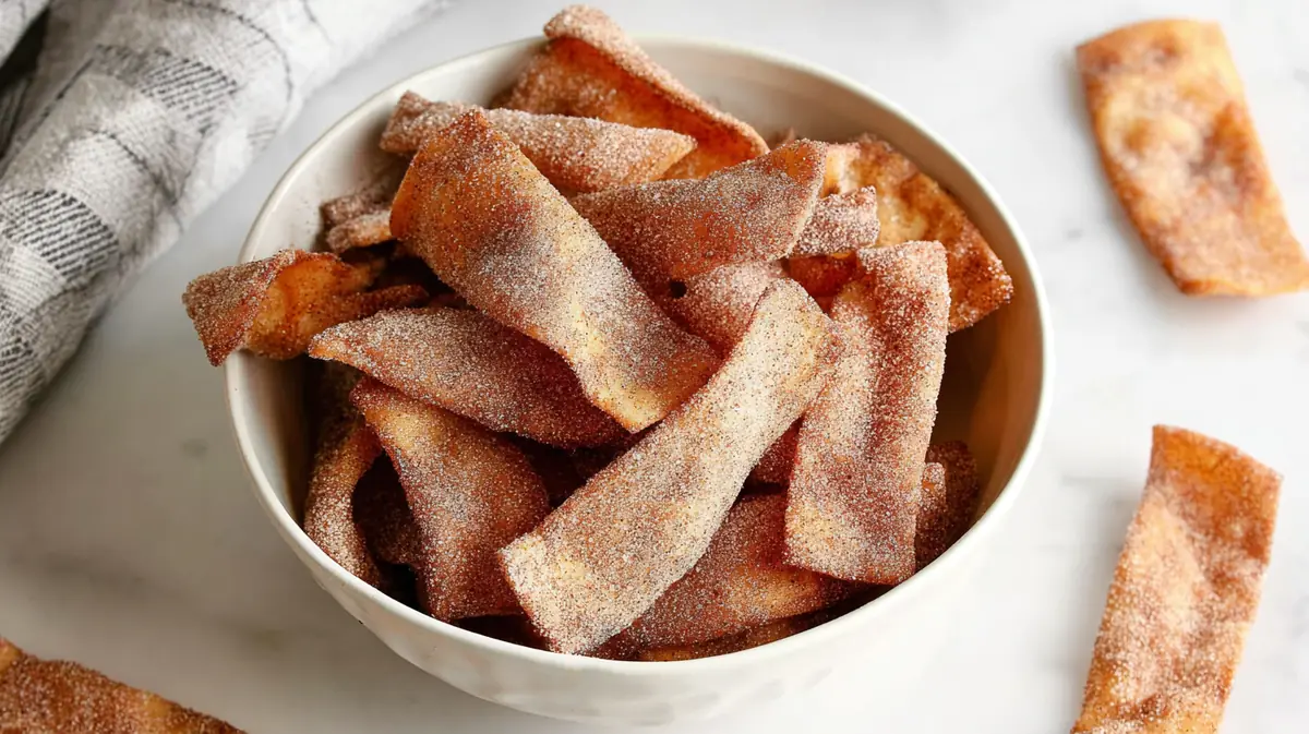 Air fryer churro chips from tortillas