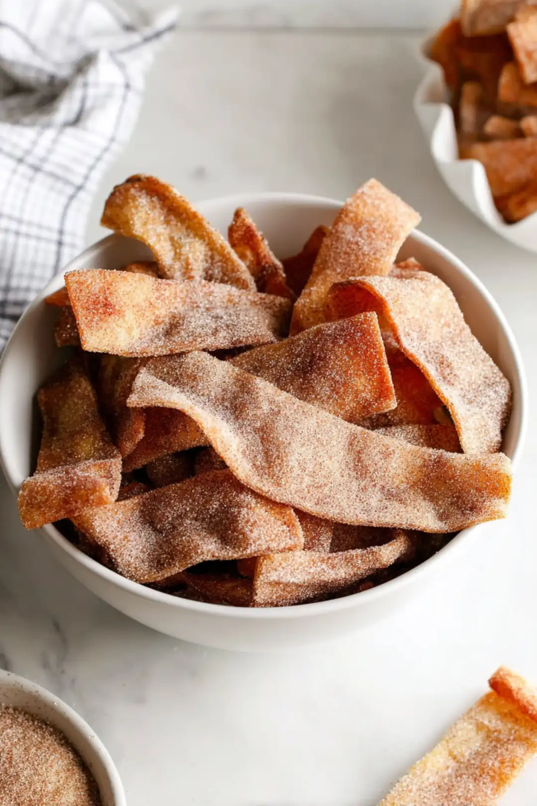 Air fryer churro chips from tortillas