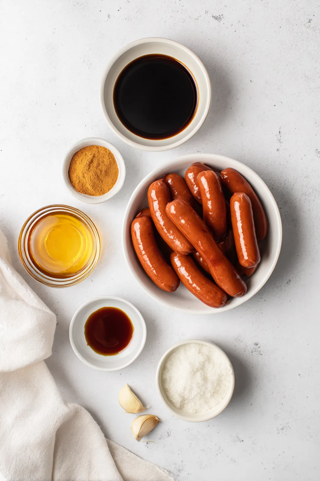 air fryer cocktail sausages with honey glaze ingredients