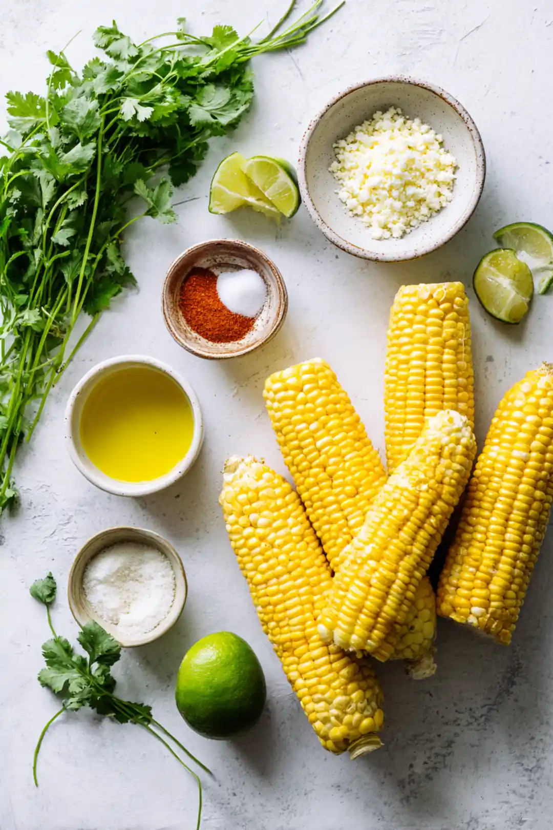 air fryer corn ribs with lime - ingredients