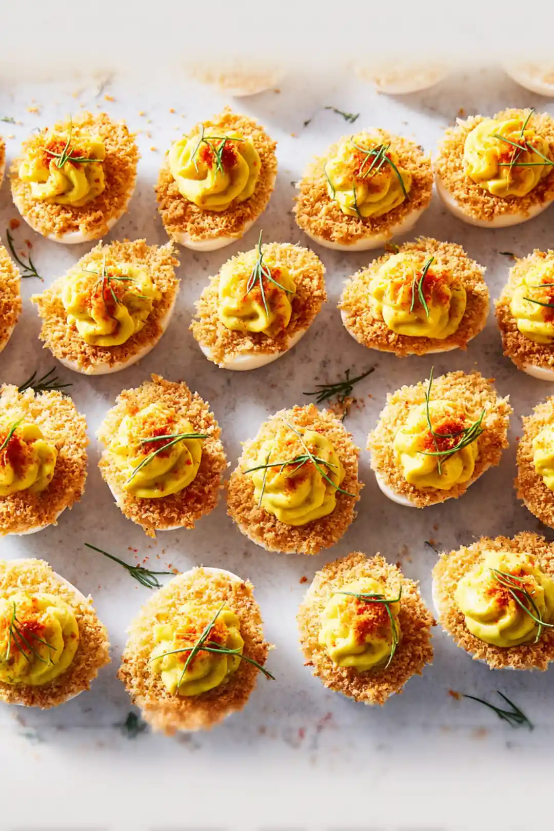 air fryer deviled eggs crispy topping