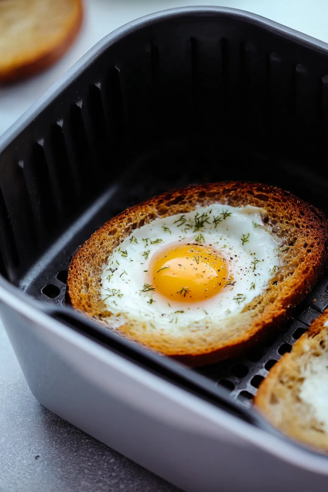 air fryer egg in a hole budget breakfast