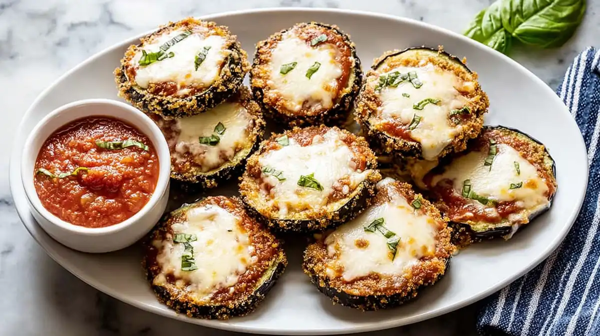 air fryer eggplant parmesan rounds