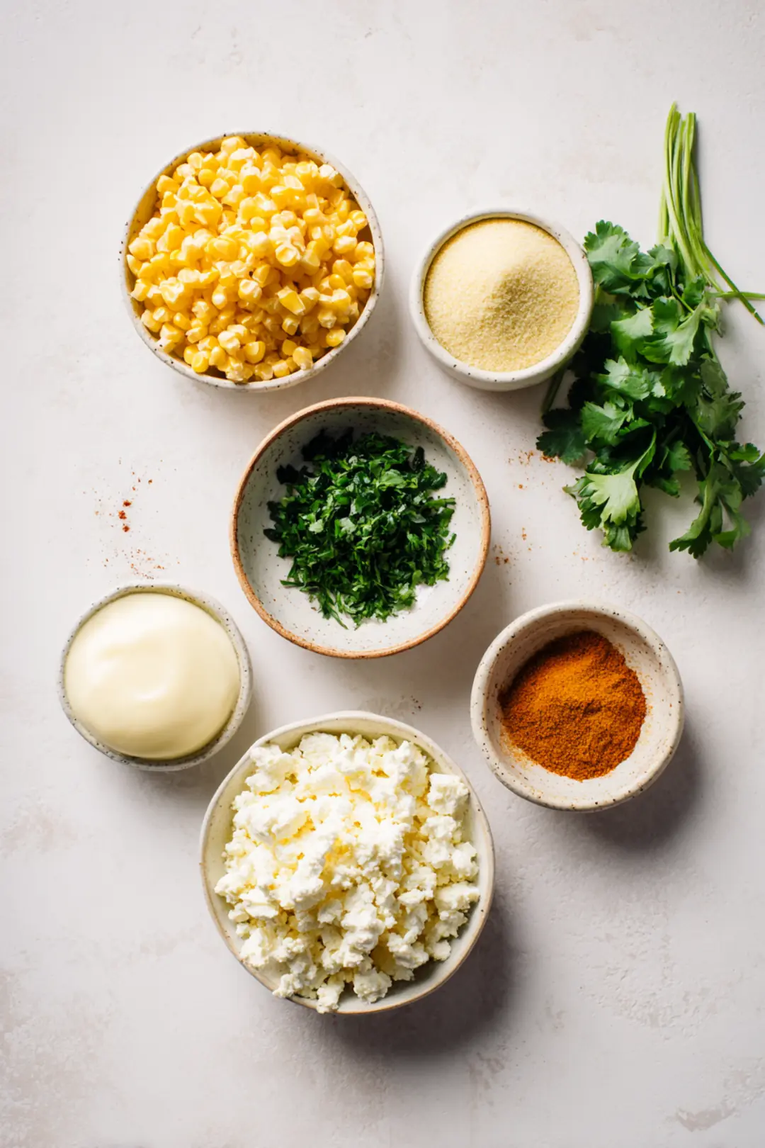 air fryer elote street corn bites - ingredients