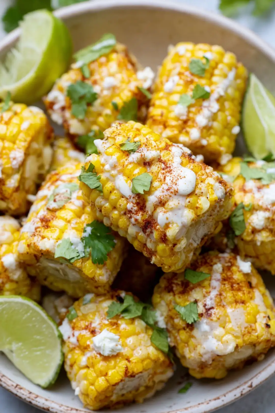 Air fryer elote street corn bites