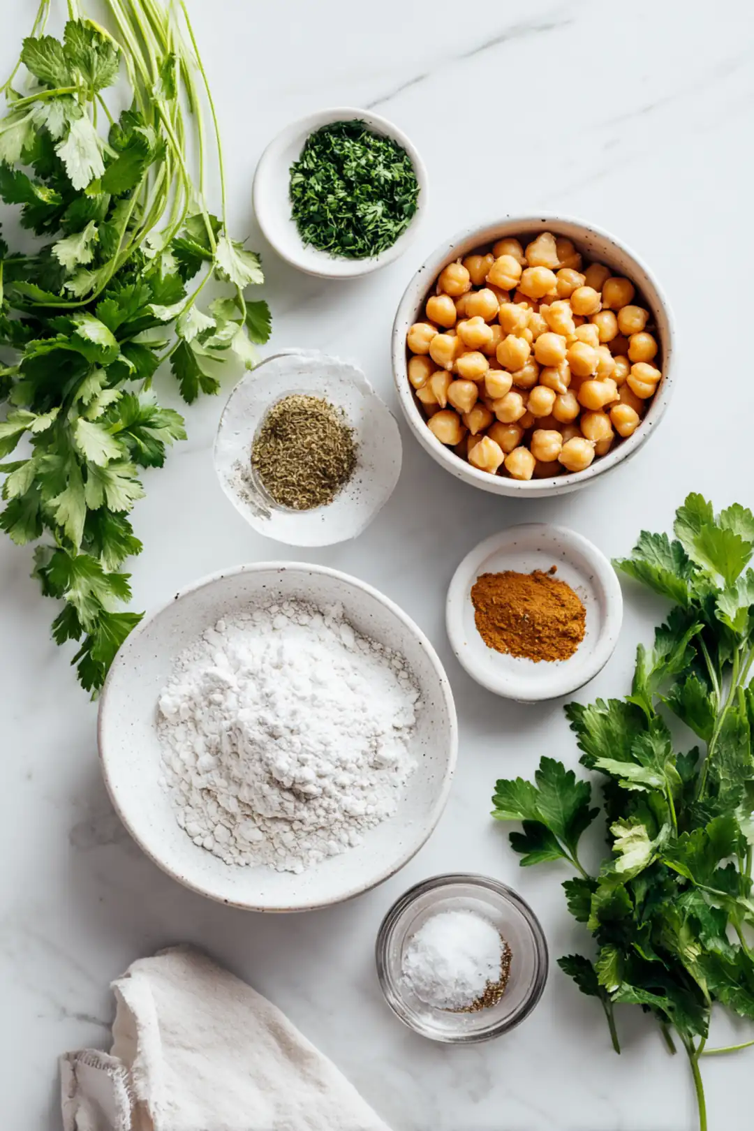 air fryer falafel no oil - ingredients